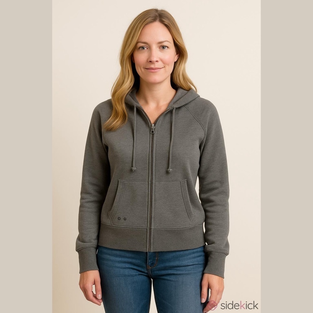 Converse One Star Women's Gray Hoodie Sweatshirt Size M NWT Front Pockets Zip
